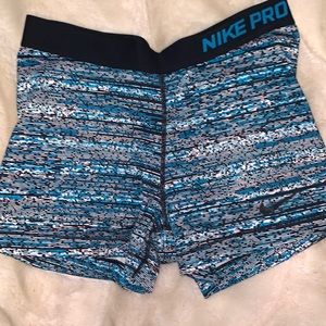 Blue Patterned Nike Pros